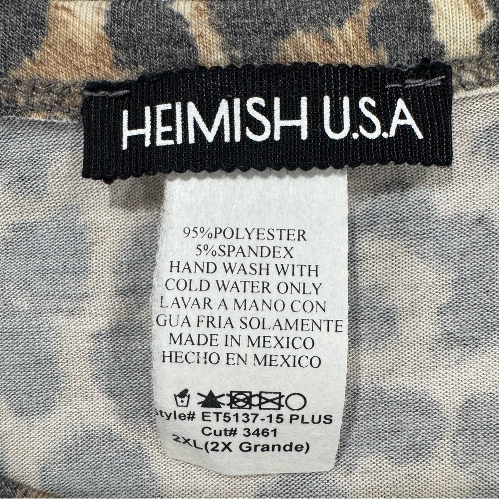 HEIMISH USA Leopard and Black Long Sleeve Top 04-0150 - Picture 5 of 6